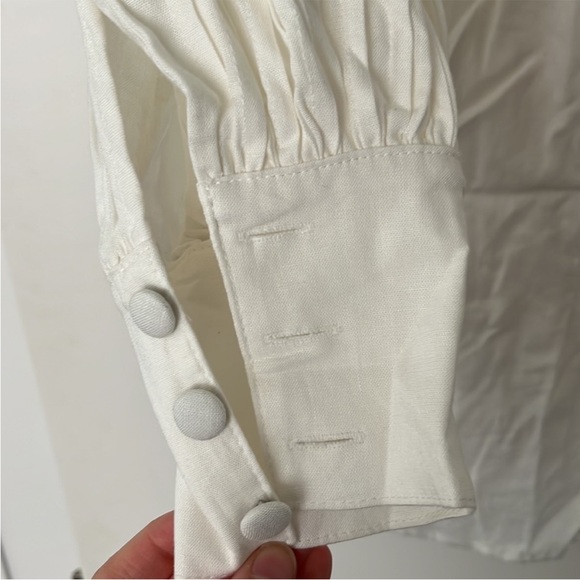 Petal and Pup Mia Long Sleeve Shirt Dress - White - Picture 9 of 14